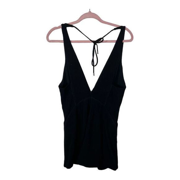 Free People Women's Plunging Neckline Troublemaker Romper Black Size 4 NWOT - Picture 3 of 8